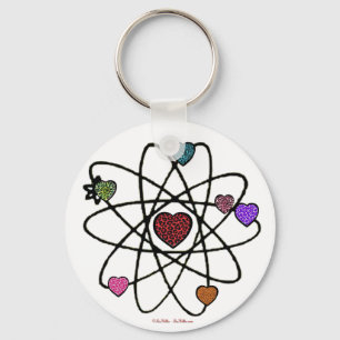 Atomic Valentijn Leopard Print Hearts Sleutelhanger