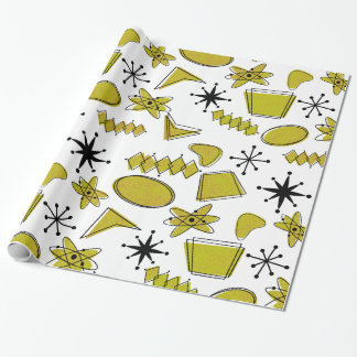 Atomic Yellow en Black op grote schaal Cadeaupapier