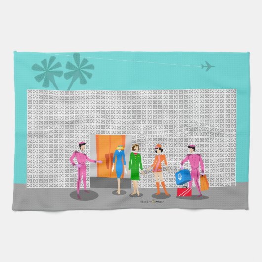 Atomique Palm Springs Stewardess Serviettes de cui (Horizontal)