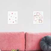 Atomische Starburst en Abstracte Pleinen Mid Centu Muurkunst Sets (Woonkamer)
