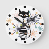 Atomische Starburst met Mid Century gestileerde ka Ronde Klok (Voorkant)