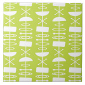 Atomische tijdperk Abstracte symbolen Chartreuse Tegeltje (Voorkant)