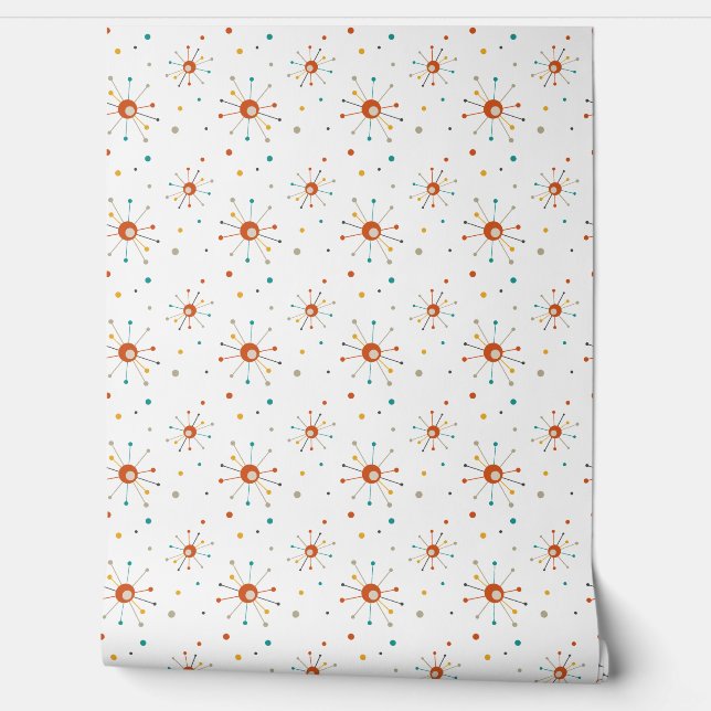 Atomische tijdperk Starbursts Mid Century Modern p Behang (Afrollen)