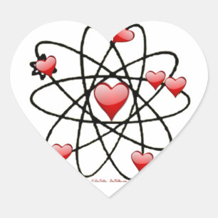 Atomische Valentijn Rode Harten Hart Sticker