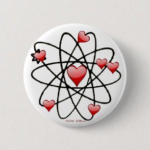 Atomische Valentijn Rode Harten Ronde Button 5,7 Cm