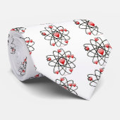 Atomische Valentijn Rode Harten Stropdas (Opgerold)