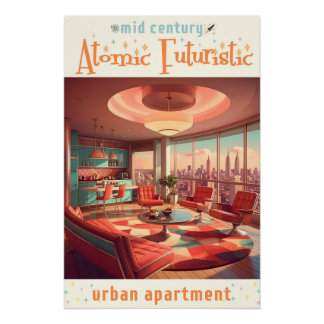 Atomistisch Futuristisch Stadsappartement Perfect Poster