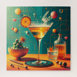 Atomistische Futuristische Kosmische Storm Martini Legpuzzel