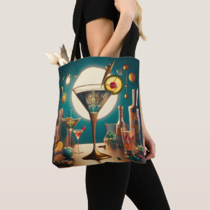 Atomistische Futuristische Printplaat Martini Draagtas