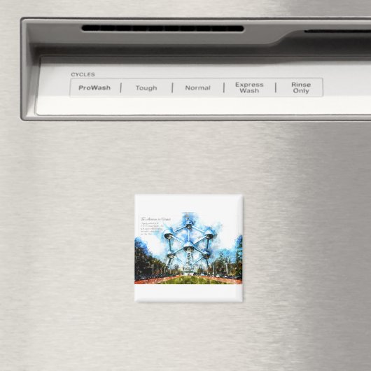 atomium Brussels Aquarell Magneet (Insitu (Vaatwasser))