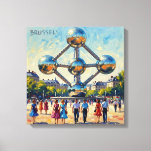 Atomium de Bruxelles Monument Iconique Toile Étiré