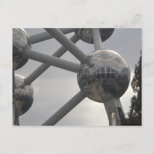 Atomium Gebouw detail in Brussel Stad België Briefkaart