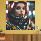 Atompunk Woman Canvas Afdruk (Insitu (Woonkamer))