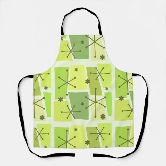 Atomtijdperk Pop Art Chartreuse Schort (Voorkant)