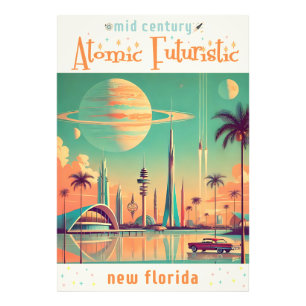 Atoom Futuristisch New Florida Foto Afdruk