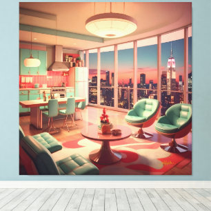 Atoom Futuristisch Penthouse Appartement Canvas Afdruk