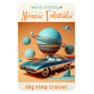 Atoom Futuristische Hemelzicht Cruiser Auto  Magneet