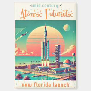 Atoom Futuristische Nieuwe Florida Lanceerlocatie Magneet