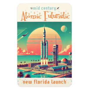 Atoom Futuristische Nieuwe Florida Lanceerplaats Magneet