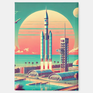 Atoom Futuristische Nieuwe Florida Lanceerplaats Magneet