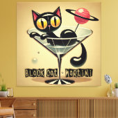 Atoom Futuristische Ruimte Tijdperk Zwarte Kat Mar Canvas Afdruk (Insitu (Woonkamer))