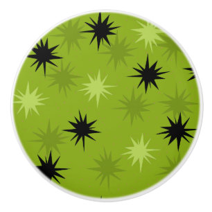 Atoom Groene Ceramische Knop Starbursts