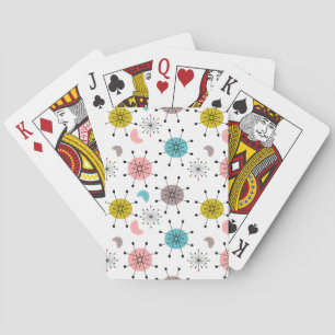 Atoom Retro Starburst Patroon Pokerkaarten