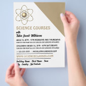 Atoom Symbool, Wetenschap Cursus Reclame Flyer (Hand)