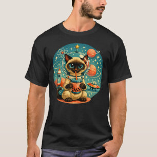 Atoom Tijdperk Buitenruimte Boba Siamese Ruimtevaa T-shirt