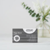 atoomcirkels - borstelmetalen textuur visitekaartje (Staand voorkant)