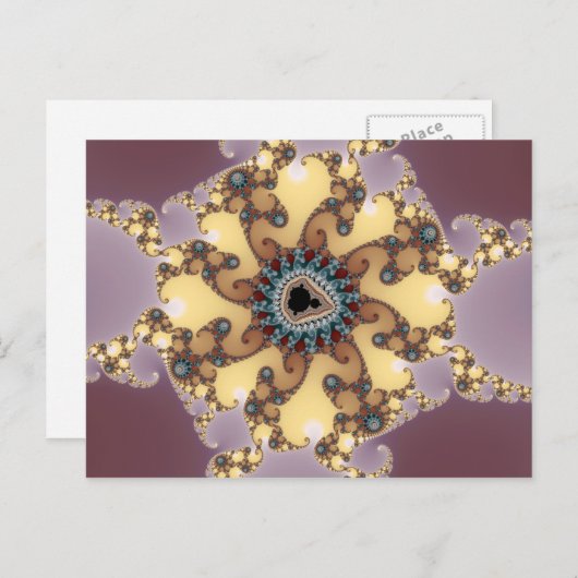 Atoomdeeltjes - Fractal Briefkaart (Voorkant / Achterkant)