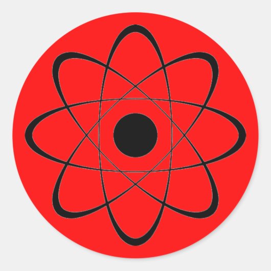 Atoomenergie Ronde Sticker (Voorkant)