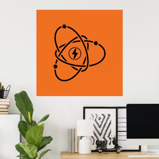 Atoomenergie Symbool Wetenschap en Technologie Poster (Thuiskantoor)
