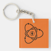 Atoomenergie Symbool Wetenschap en Technologie Sleutelhanger (Voorkant)