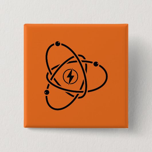 Atoomenergie Symbool Wetenschap en Technologie Vierkante Button 5,1 Cm (Voorkant)