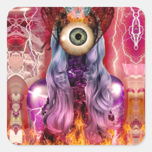 Atoomenergie Vierkante Sticker (Voorkant)