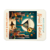 atoomfuturistische printplaat martini magneet (Horizontaal)