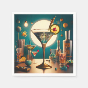 atoomfuturistische printplaat martini servet