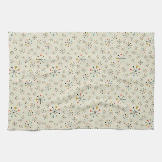 atoomgeïnspireerd middenpatroon theedoek (Horizontaal)