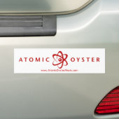 atoomoester (alt logo) bumpersticker (rood) (Op auto)