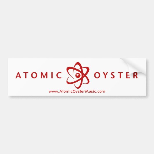 atoomoester (alt logo) bumpersticker (rood) (Voorkant)