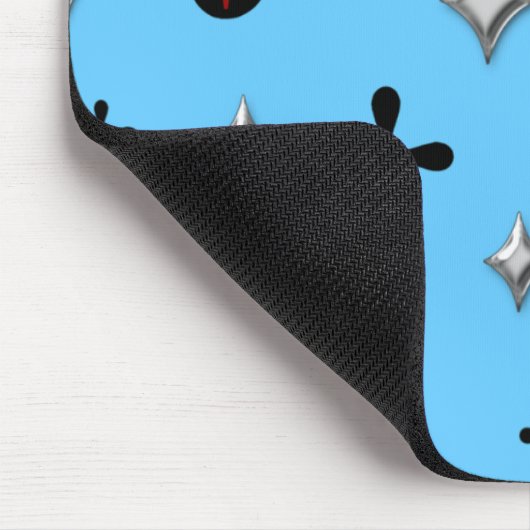 atoomontwerp retro op turkooise muismat (Hoek)