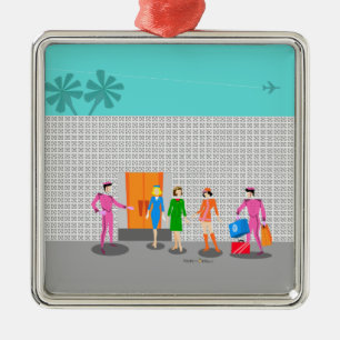 atoompalmen Stewardess keramische versiering Metalen Ornament