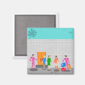 atoompalmen Stewardess Party Magnet Magneet (Voorkant / Achterkant)