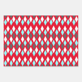 atoompatronen uit de middeleeuwen op het rood inpakpapier vel