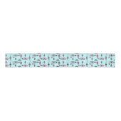 atoomroze en grijs patroonkoolstof grosgrain lint (Voorkant)