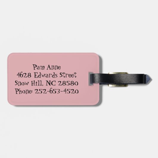  atoomroze Ogee Bagagelabel (Achterkant horizontaal)