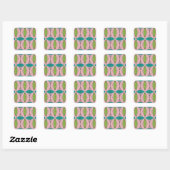 atoomroze Ogee en Starburst Square stickers (Vel)
