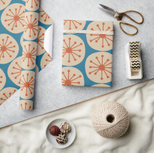atoomStippen Retro mid-century modern patroon Cadeaupapier