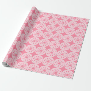 atoomStippen Retro Mideeuwse modderpatroon in roze Cadeaupapier